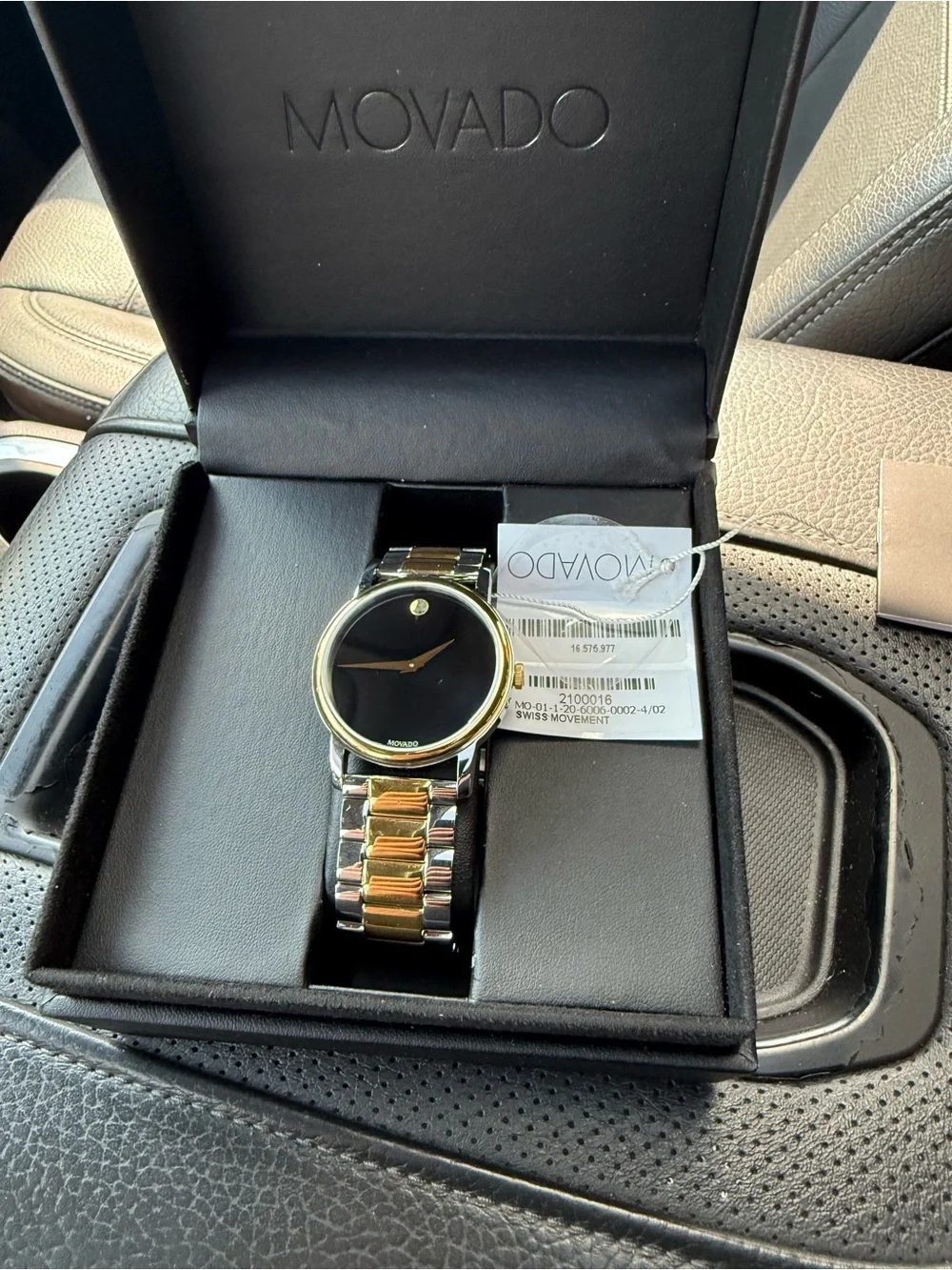 Movado Two-Tone Museum Dial Watch - Never worn - Black & Gold Accent